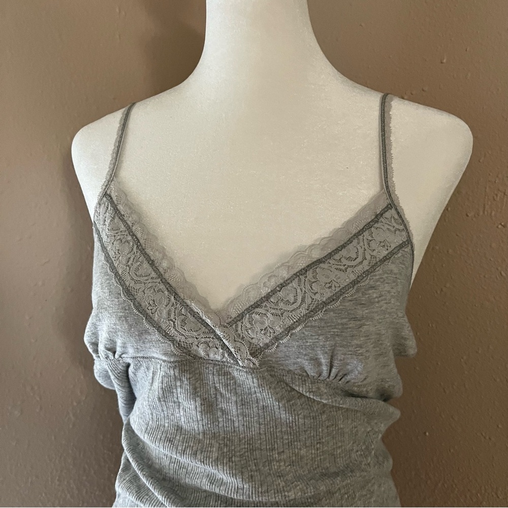 Vintage Y2K Hollister 2000s Lace Trim Babydoll Cami Tank Top - Picture 2 of 6